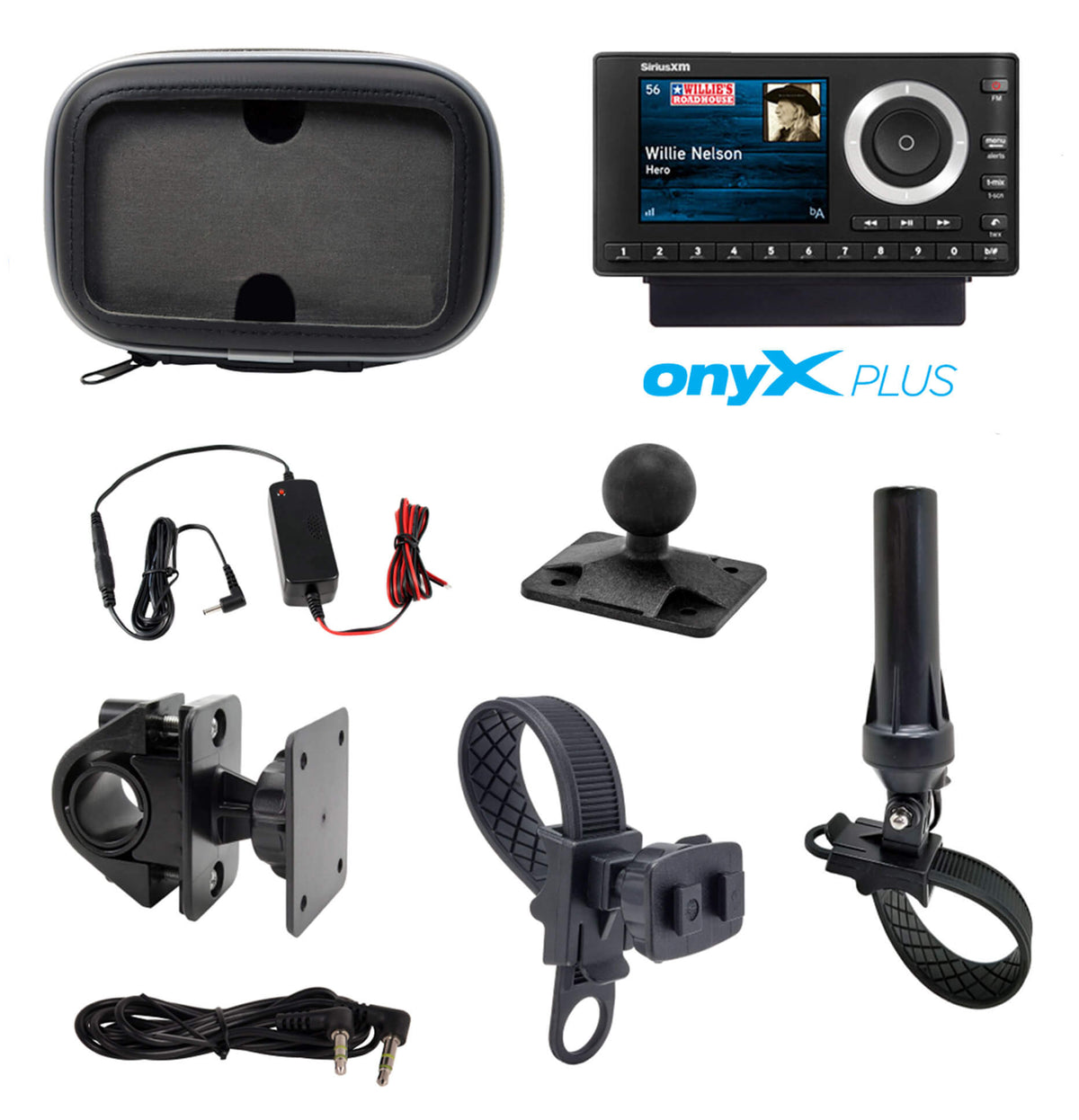SiriusXM Radio OnyX Plus Hardcase Motorcycle Bundle