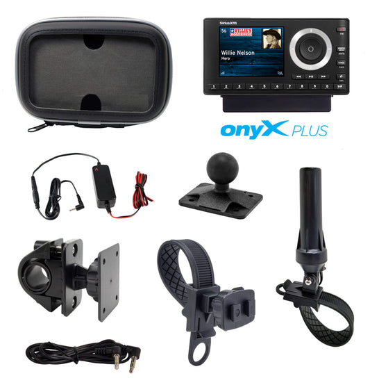 SiriusXM Radio OnyX Plus Hardcase Motorcycle Bundle