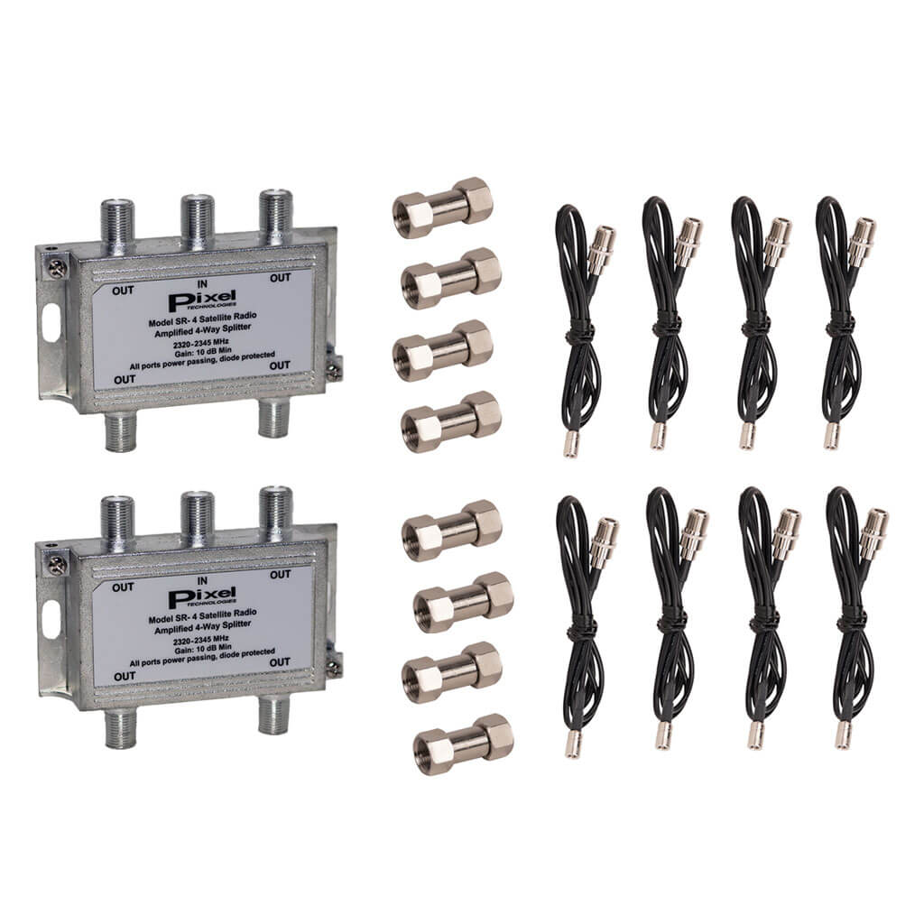 Pixel SiriusXM Satellite Radio 8-Way Amplified Splitter Kit