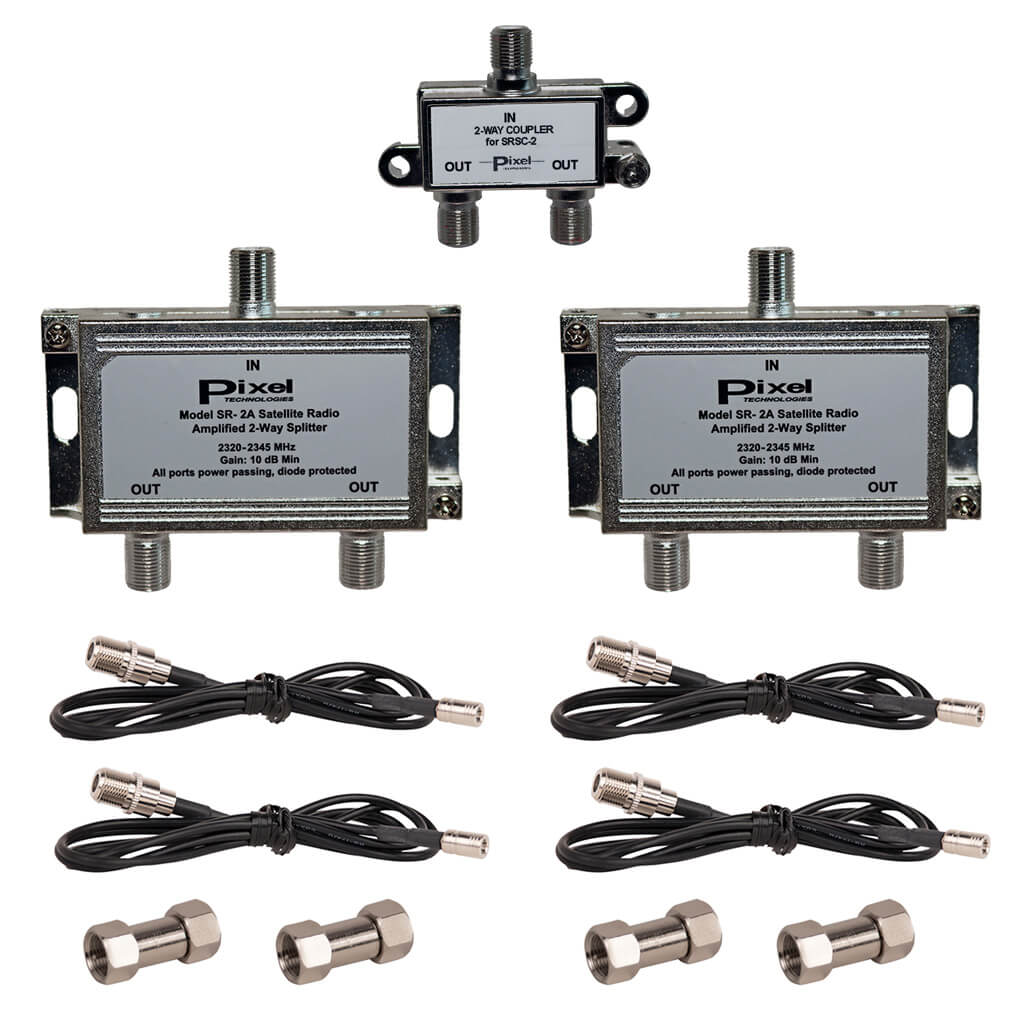 Pixel 4-Way SiriusXM Satellite Radio Amplified Splitter Kit