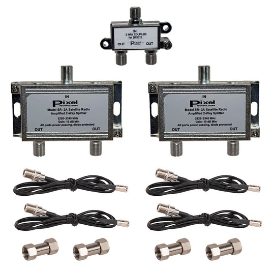 Pixel 4-Way SiriusXM Satellite Radio Amplified Splitter Kit