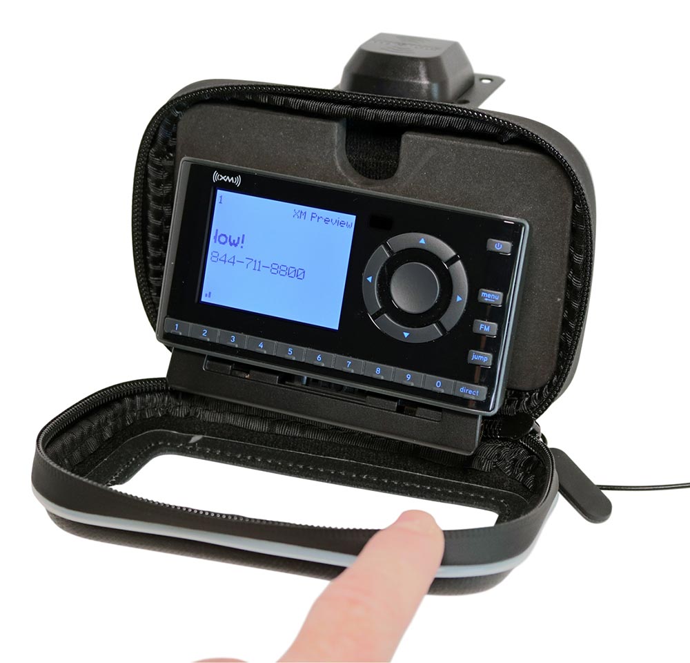 SiriusXM Motorcycle Installation Kit with Protective Case and Compact Design